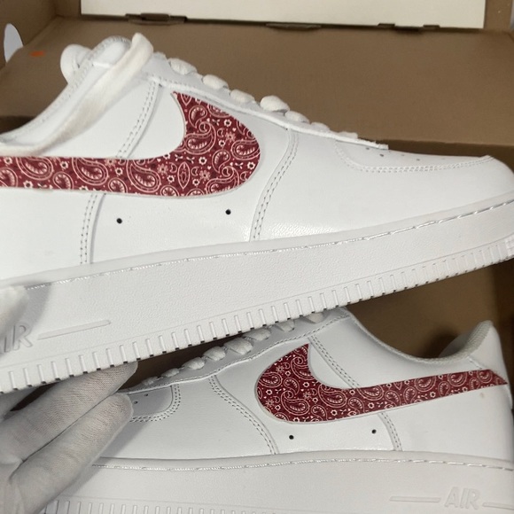 Custom red bandana af1 motif design Air Force 1 personalized bandana shoe patch - Picture 4 of 11